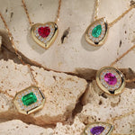Sterling Silver Teardrop Necklace with Green Paraiba Tourmaline In 14K Gold Plated (Includes GRC Certification from Gemstone Research Center)