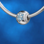 Ice Blossom Tarnish-resistant Silver Charms In White Gold Plated