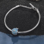 Sterling Silver Narwhal Charms Bracelet Set In White Gold Plated