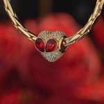 Radiant Ruby Heart Tarnish-resistant Silver Charms In 14K Gold Plated - Handcrafted with Swarovski® Crystals