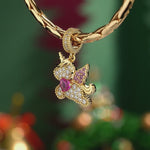 Lovehorn Unicorn Tarnish-resistant Silver Dangle Charms In 14K Gold Plated