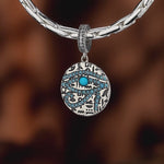 Sterling Silver Azure Vision Dangle Charms In Blackened 925 Sterling Silver