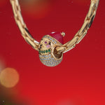 Cutie Snowman Tarnish-resistant Silver Charms With Enamel In 14K Gold Plated