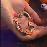 Sterling Silver Halloween Pumpkin Rectangular Charms Bracelet Set With Enamel In 14K Gold Plated