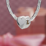 Personalized Engravable Heart Tarnish-Resistant Silver Charm In White Gold Plated
