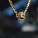 Coastal Surfboard‑Inspired Geometric Enamel Charm With Pavé‑Set Crystal in Tarnish‑Resistant Silver