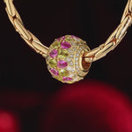 Crystal Pane Tarnish-resistant Silver Charms In 14K Gold Plated