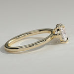2ct Pear Lab-Grown Diamond East-West Claw Solitaire with Raised Basket Gallery Engagement Ring in Solid 14K Yellow Gold (Includes IGI Certification from International Gemological Institute)