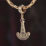 Purple Witch Hat Tarnish-resistant Silver Dangle Charms With Enamel In 14K Gold Plated