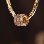 Mom Love Double Ball Tarnish-resistant Silver Charms In 14K Gold Plated