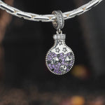 Magic Potion Bottle Dual‑Sided Dangle Charm in Tarnish-resistant Silver