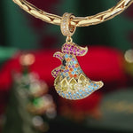 Color Rooster Tarnish-resistant Silver Dangle Charms In 14K Gold Plated