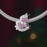 Unicorn Rocker Tarnish-resistant Silver Charms In White Gold Plated