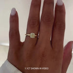 Golden Radiance - 1.1 ct Cushion Cut Lab-Grown Fancy Vivid Yellow Diamond Solitaire Ring In Tarnish-resistant Silver (Includes IGI Certification from International Gemological Institute)