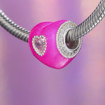 Classic Barbie Love Tarnish-resistant Silver Charms With Enamel In White Gold Plated
