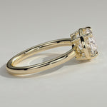 2ct Oval Lab-Grown Diamond East-West Claw Solitaire with Bezel Frame Engagement Ring in Solid 14K Yellow Gold (Includes IGI Certification from International Gemological Institute)