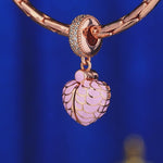 Pink Surprising Love Tarnish-resistant Silver Dangle Charms With Enamel In Rose Gold Plated