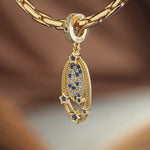 Nebulous Halo Tarnish-resistant Silver Dangle Charms In 14K Gold Plated