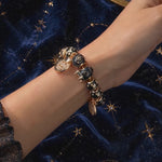 Sterling Silver Universe Dreams Charms Bracelet Set With Enamel In 14K Gold Plated (Includes bracelet and all charms shown)