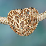 Family Roots Tarnish-resistant Silver Charms In 14K Gold Plated