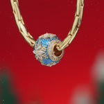 Feathery Snowflake Tarnish-resistant Silver Charms In 14K Gold Plated