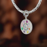 Divine Shield Tarnish-resistant Silver Dangle Charms In White Gold Plated