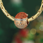 Orange Santa Clause Tarnish-resistant Silver Charms In 14K Gold Plated