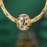 Colorful Christmas Tarnish-resistant Silver Charms In 14K Gold Plated