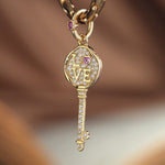 Key to Eternity Tarnish-resistant Silver Dangle Charms In 14K Gold Plated