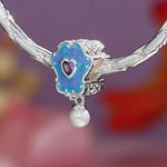 Wonderland Heart Mirror Tarnish-Resistant Silver Charm In White Gold Plated
