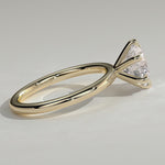 2ct Round Lab-Grown Diamond Solitaire Ring with Claw Setting in Solid 14K Yellow Gold (Includes IGI Certification from International Gemological Institute)
