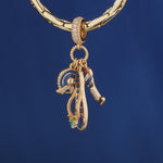 Summer Splendor Tarnish-resistant Silver Dangle Charms With Enamel In 14K Gold Plated