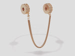 Mother's Love Tarnish-resistant Silver Clips With Enamel In Rose Gold Plated