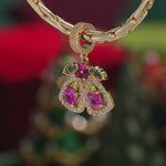 Christmas Bloom Bells Tarnish-resistant Silver Dangle Charms In 14K Gold Plated