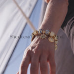 Sterling Silver Adventure Awaits Charms Bracelet Set With Enamel In 14K Gold Plated (Includes bracelet and all charms shown)