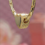 Personalized Engravable Heart Tarnish-Resistant Silver Charm In 14K Gold Plated