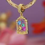 Wonderland Rainbow Window Tarnish-Resistant Silver Charm In 14K Gold Plated
