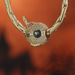 Piercing Grin Tarnish-resistant Silver Charms With Enamel In 14K Gold Plated