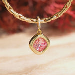 Opulent Azure Essence Tarnish-resistant Silver Dangle Charms In 14K Gold Plated  - Handcrafted with Swarovski® Crystals