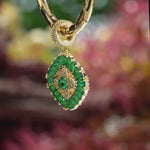 Mint Clover Petal Tarnish-resistant Silver Dangle Charms In 14K Gold Plated