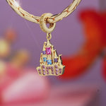 Dreamy Princess Castle Tarnish-Resistant Silver Charm In 14K Gold Plated