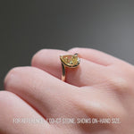 1.03 ct Pear Lab-Grown Fancy Intense Yellow Diamond Engagement Ring with Bypass Setting Tarnish-resistant Silver In 14K Gold Plated (Includes IGI Certification from International Gemological Institute)