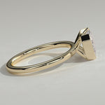 2ct Emerald-Cut Lab-Grown Diamond East-West Half Bezel Solitaire Engagement Ring Tarnish-resistant Silver In 14K Gold Plated (Includes IGI Certification from International Gemological Institute)