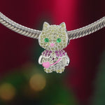 Guardian of Hearts Tarnish-resistant Silver Charms With Enamel In White Gold Plated