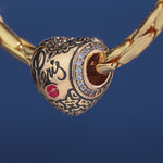 Kiss in Paris Tarnish-resistant Silver Charms With Enamel In 14K Gold Plated