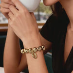 Sterling Silver Parisian Pause Charms Bracelet Set In 14K Gold Plated (Includes bracelet and all charms shown)
