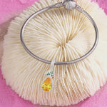 Golden Pineapple Tarnish-resistant Silver Dangle Charms In White Gold Plated