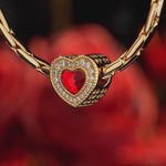 Filled with Love Tarnish-resistant Silver Charms In 14K Gold Plated - Handcrafted with Swarovski® Crystals