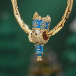 Blue Nutcrackers Tarnish-resistant Silver Charms With Enamel In 14K Gold Plated