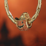Cowboy Pumpkin Tarnish-resistant Silver Charms With Enamel In 14K Gold Plated